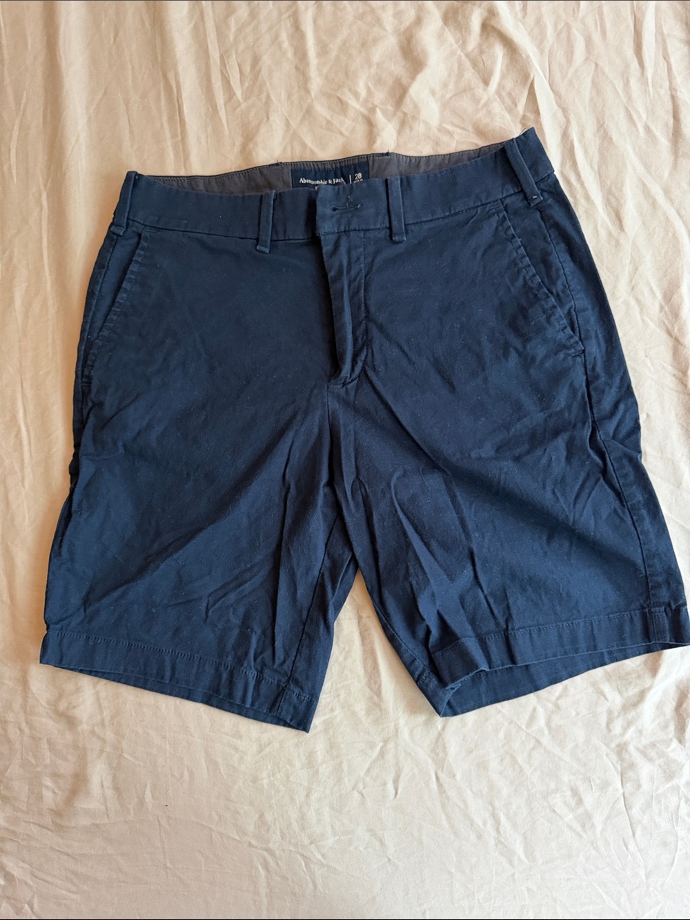 Abercrombie & Fitch Navy Flat-Front Men's Shorts